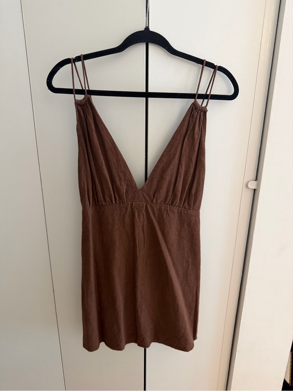 Abercrombie Brown Linen Romper Skort